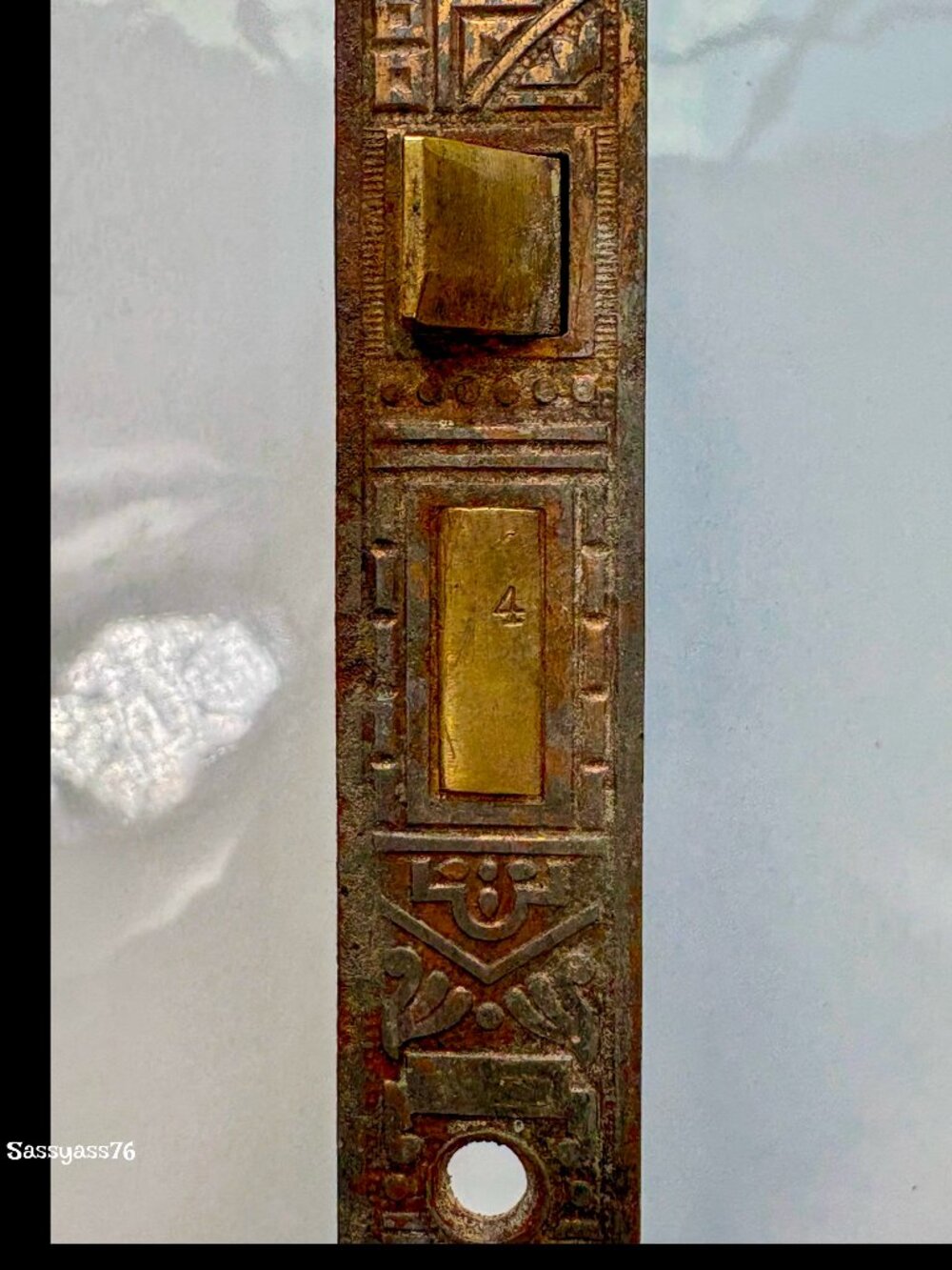 🆕ANTIQUE▪️Authentic Early 1900's Ornate Copper Door Plates & Mortise Door Lock - Picture 7 of 8
